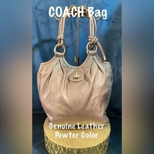 COACH Leather Pewter Bag